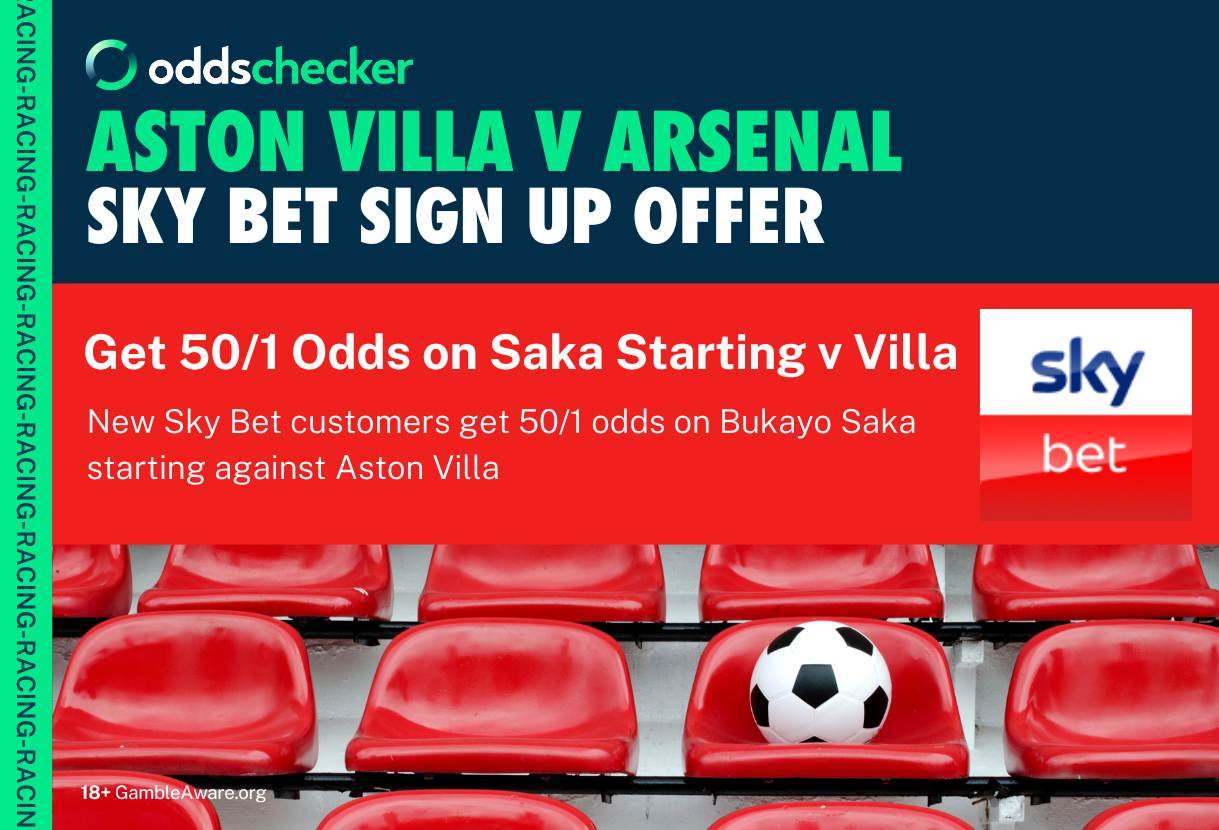 Sky Bet Sign Up Offer: Get 50/1 Odds That Saka Starts for Arsenal v Aston Villa