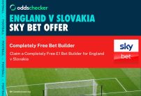 Sky Bet England Offer: Claim a £1 Free Bet Builder for England v Slovakia