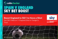 Euro 2024 Final Betting Offer: Sky Bet England 50/1 1+ Shot Against Spain Promotion