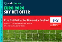 Sky Bet England Offer: Claim a £1 Free Bet Builder for England v Denmark