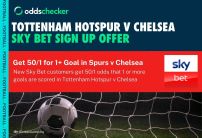 Sky Bet 50/1 Odds Boost: Enhanced Price on 1+ Goal to be Scored in Tottenham v Chelsea