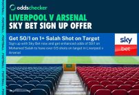 Sky Bet Offer: 50/1 Salah to Have A Shot on Target in Liverpool v Arsenal 