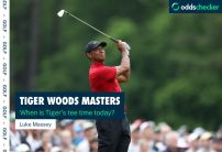 What is Tiger Woods tee off time today at the Masters?