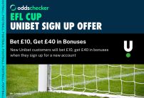 Unibet Sign Up Offer: Bet £10, Get £40 on the EFL Cup Including Nottingham Forest v Newcastle