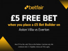 Aston Villa vs Everton Bet Builder Tips: 14/1 Selection & Betfair Free Bet Offer