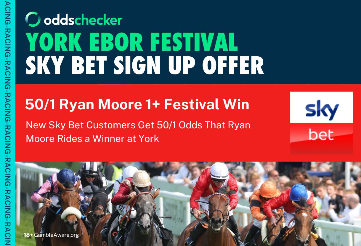 SkyBet 50/1 Odds Boost: Ryan Moore to Ride 1+ Winner at the York Ebor Festival