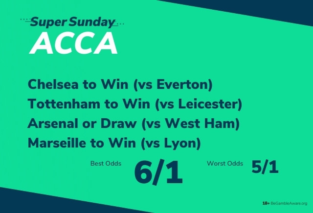 Football Accumulator Tips: Super Sunday 6/1 Acca featuring Conte's Spurs