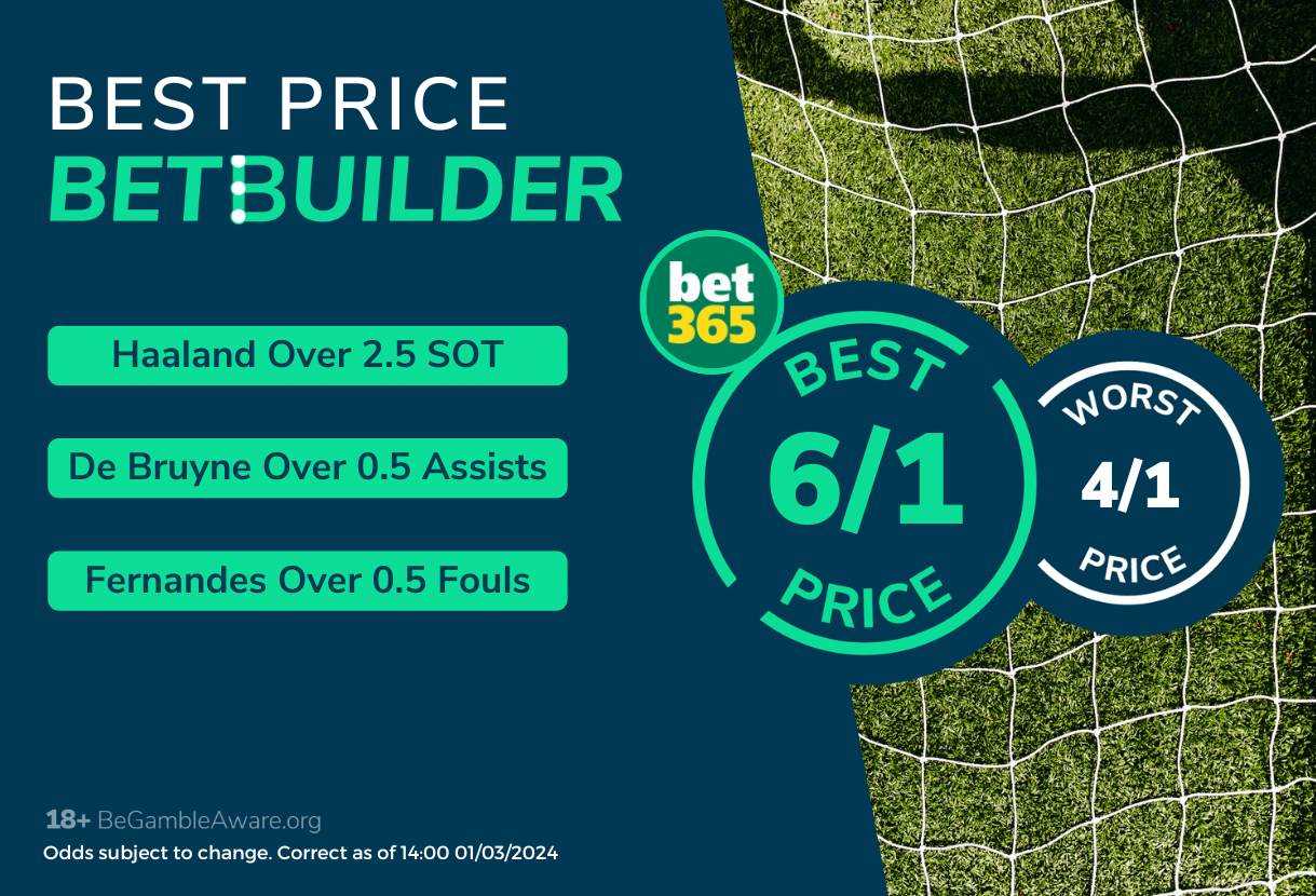 Man City vs Man United Bet Builder Tips for Manchester Derby featuring