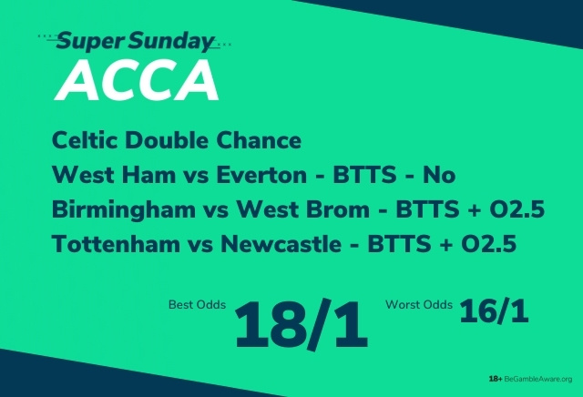 Football Accumulator Tips: 18/1 Super Sunday Acca