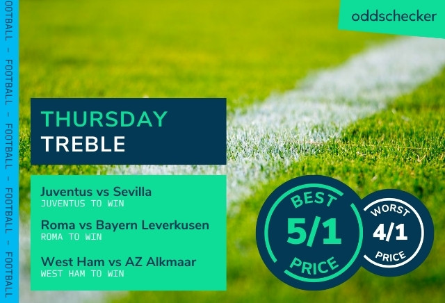 Football Accumulator Tips: Thursday's 5/1 Treble backs West Ham first leg win