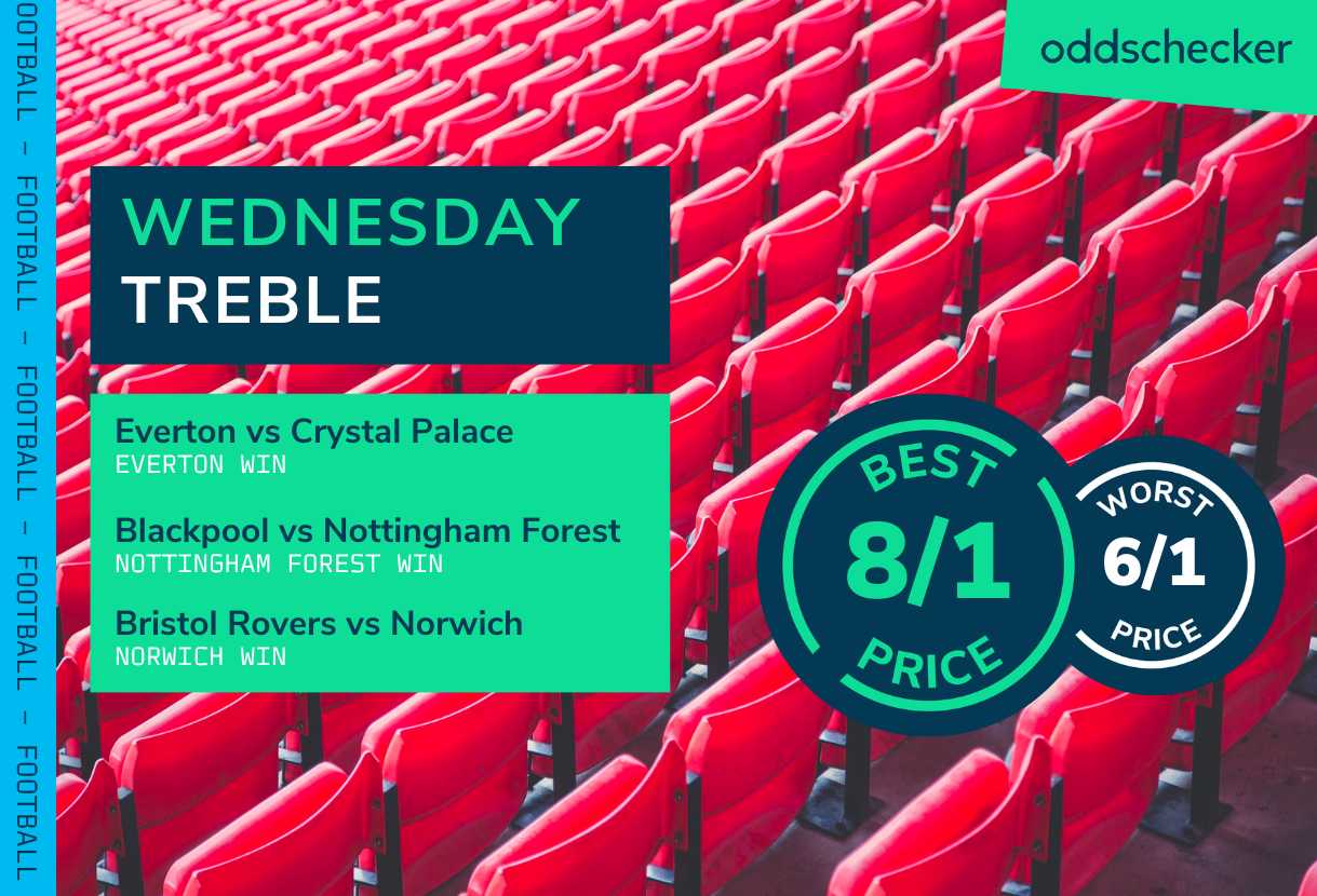 Football Accumulator Tips: Wednesday 8/1 Treble with Everton to beat Palace 