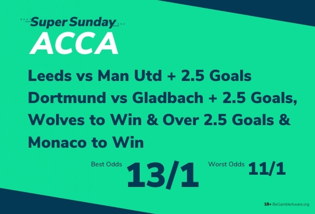 Football Accumulator Tips: 13/1 Super Sunday Acca