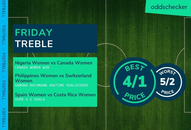 Football Accumulator Tips: Friday's 4/1 Women's World Cup Treble 