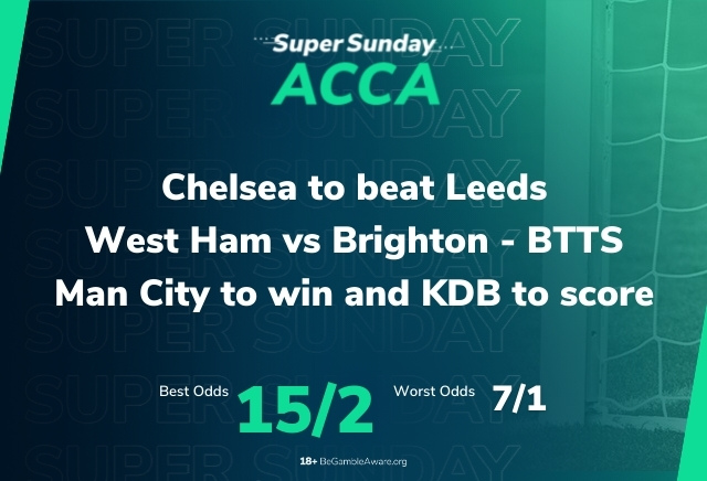 Football Accumulator Tips: 15/2 Super Sunday Acca from the Premier League