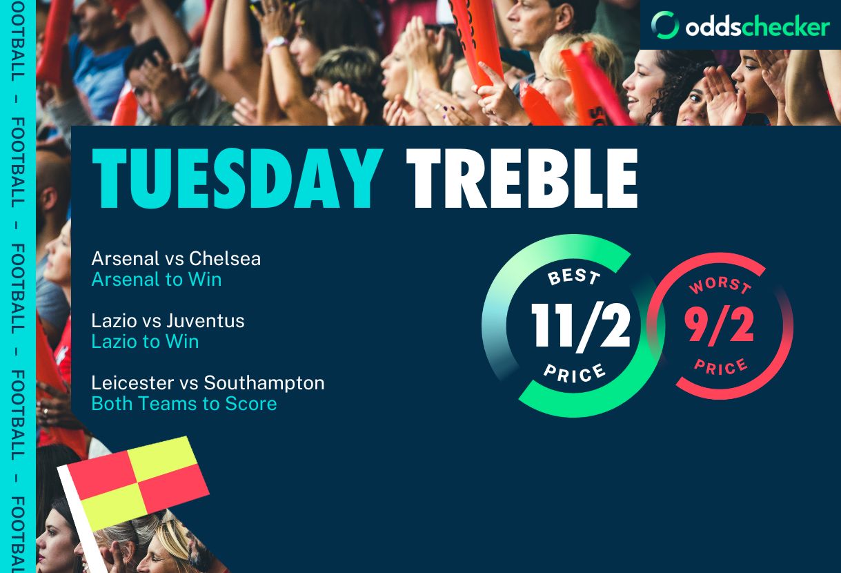 Football Accumulator Tips: 11/2 Tuesday Treble Backs Arsenal Win