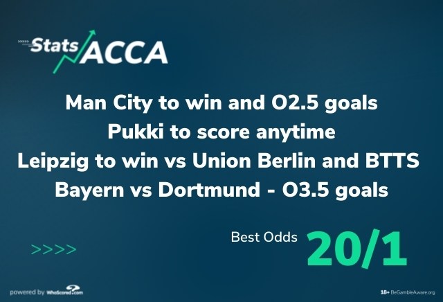Football Stats Acca: Saturday 20/1 four-fold powered by WhoScored
