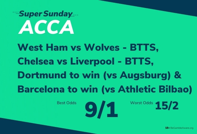 Football Accumulator Tips: 9/1 Super Sunday Acca