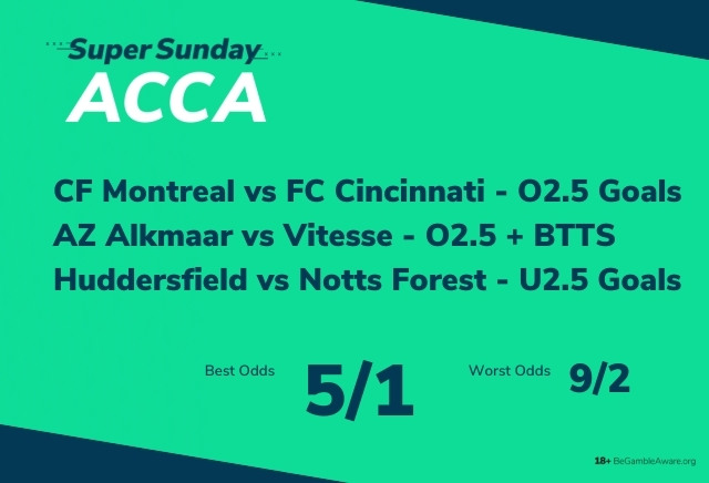 Football Accumulator Tips: Under 2.5 goals at Wembley in our Super Sunday 5/1 Acca