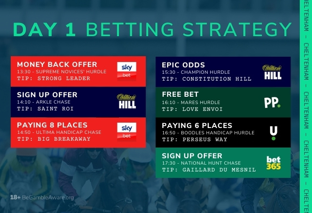 Cheltenham Day 1 Race-by-Race Offer & Free Bet Strategy