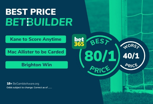 Brighton vs Tottenham Bet Builder Tips: Our 80/1 chance featuring England captain Harry Kane